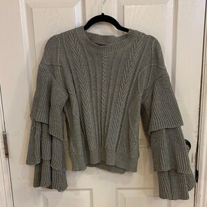 Gray Cable Knit Sweater